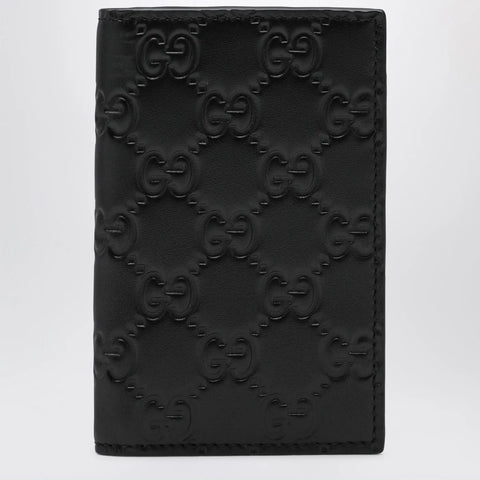 GUCCI Black GG Emblem vertical card holder