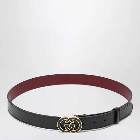 GUCCI Black GG interlocking buckle belt