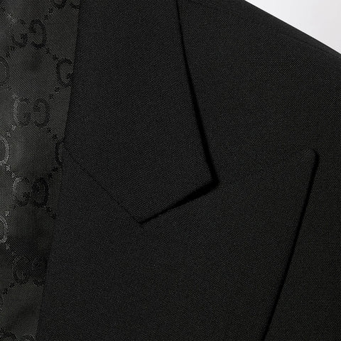 GUCCI Black Stretch Wool Technical Jacket