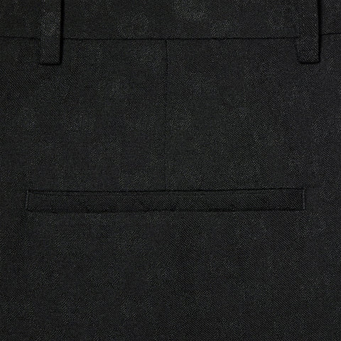 GUCCI Black Wool Trousers With GG Pattern