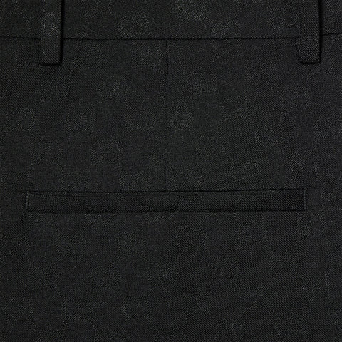 GUCCI Black Wool Trousers With GG Pattern