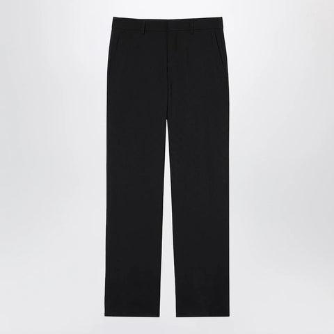 GUCCI Black Wool Trousers With GG Pattern