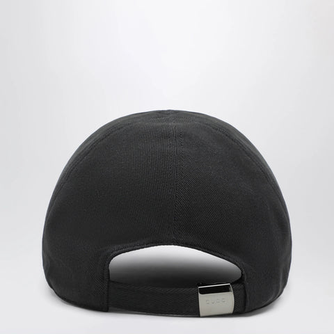 GUCCI Black cotton baseball cap with embroidered logo
