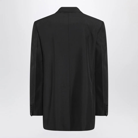GUCCI Black double-breasted jacket in technical panama
