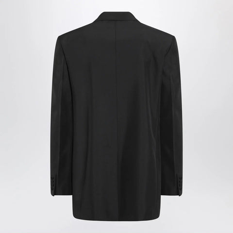 GUCCI Black double-breasted jacket in technical panama