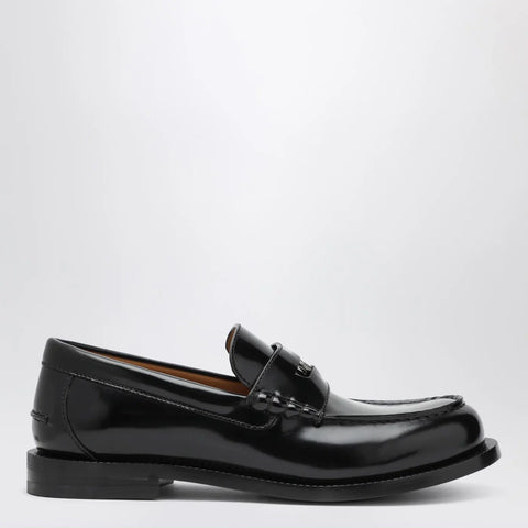 GUCCI Black loafer with removable GG detail