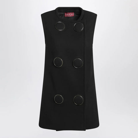 GUCCI Black vest with large buttons