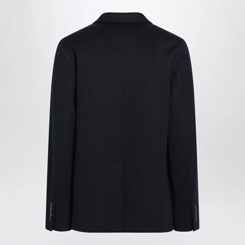 GUCCI Blue single-breasted cotton jersey jacket