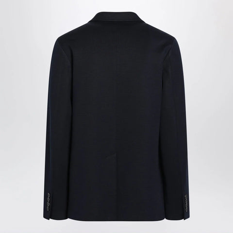 GUCCI Blue single-breasted cotton jersey jacket