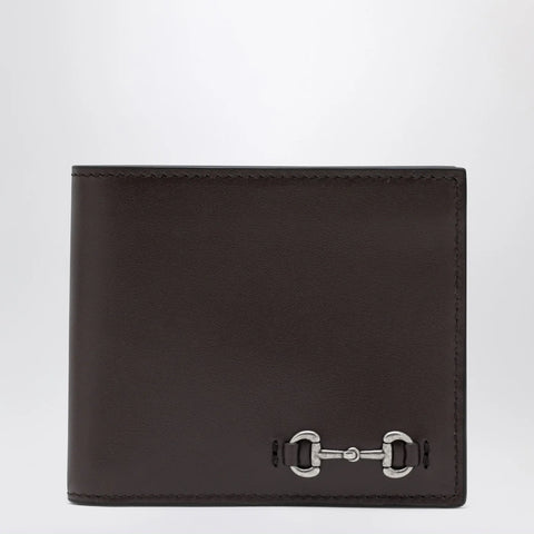 GUCCI Cocoa bi-fold wallet with Horsebit
