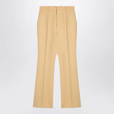 GUCCI Cream coloured wool crêpe trousers