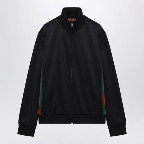 GUCCI Dark blue technical jersey sweatshirt