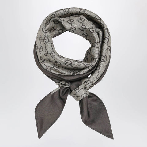GUCCI Diamond-Shaped Printed Silk Twill Scarf