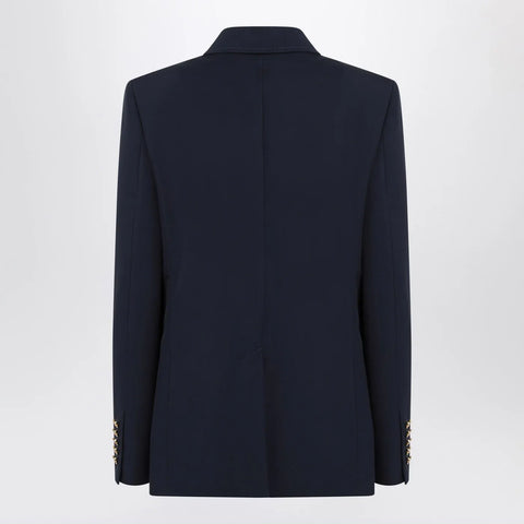 GUCCI Double-breasted blue jacket in cotton