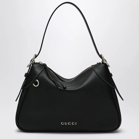 GUCCI GG Emblem medium black shoulder bag