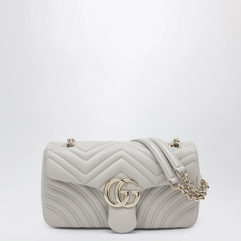 GUCCI GG Marmont medium light grey shoulder bag