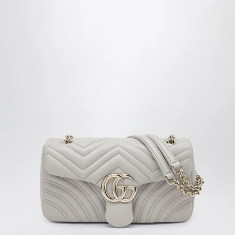 GUCCI GG Marmont medium light grey shoulder bag