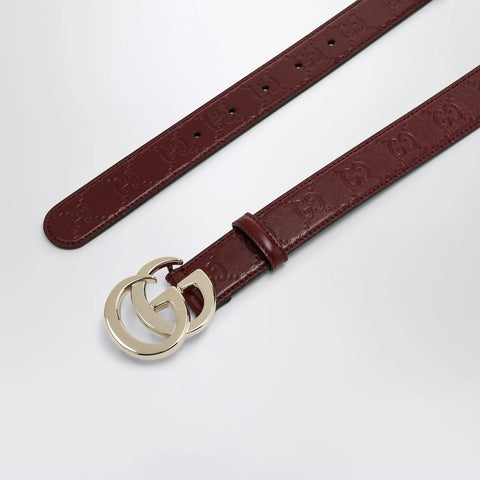 GUCCI GG Milano Rosso Ancora leather belt
