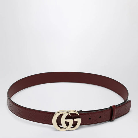 GUCCI GG Milano Rosso Ancora leather belt