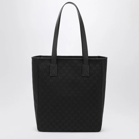 GUCCI GG black fabric shopping bag