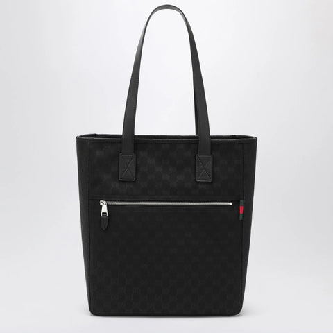 GUCCI GG black fabric shopping bag