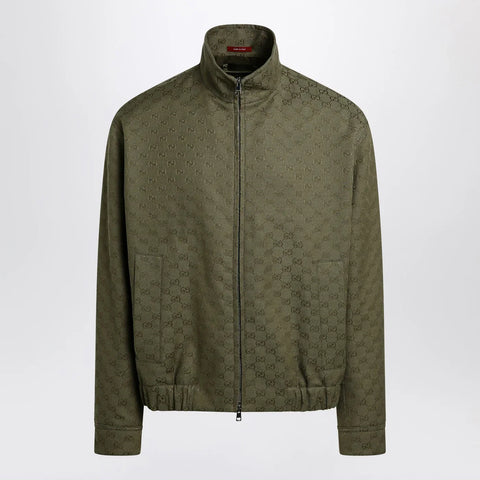 GUCCI Green forest bomber in GG fabric