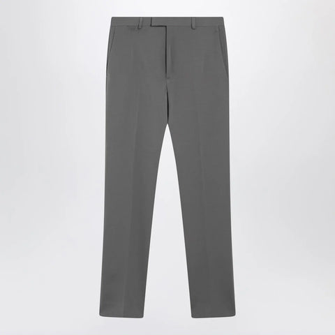GUCCI Grey wool satin trousers