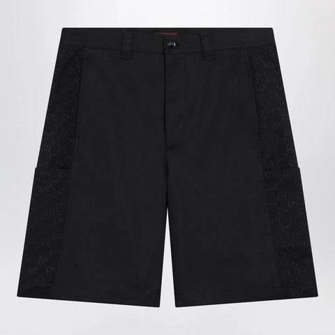 GUCCI Ink blue cotton twill shorts