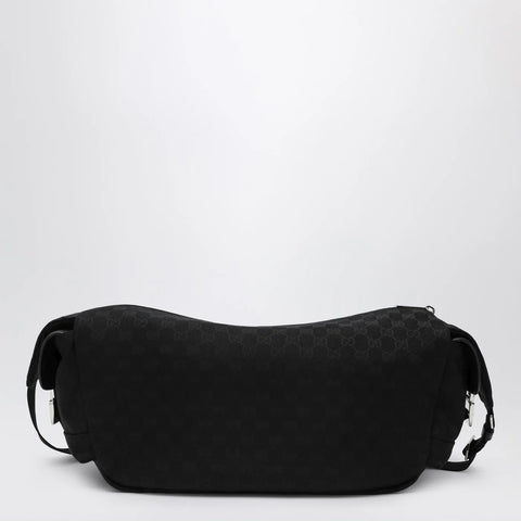 GUCCI Large black crossbody bag in GG fabric
