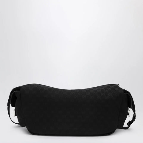 GUCCI Large black crossbody bag in GG fabric