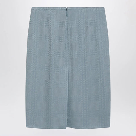 GUCCI Light blue GG jacquard silk skirt