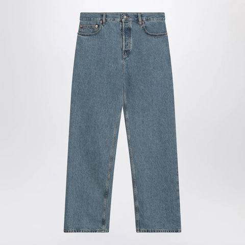 GUCCI Light blue wide-leg jeans