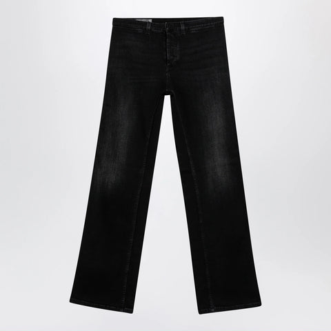 GUCCI Low-rise cotton denim jeans with Web tape in black