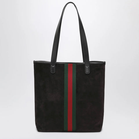 GUCCI Medium Ophidia shopping bag in brown suede