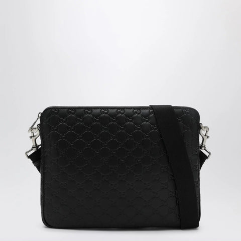 GUCCI Medium black GG Emblem shoulder bag
