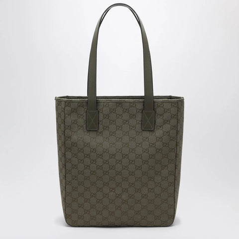 GUCCI Medium shopping bag in green GG fabric