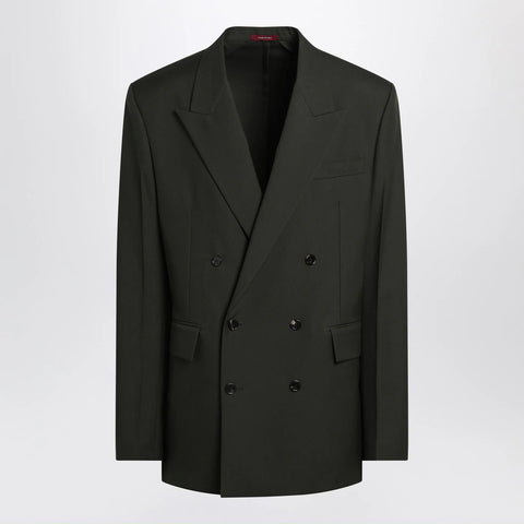 GUCCI Military green double-breasted jacket in wool