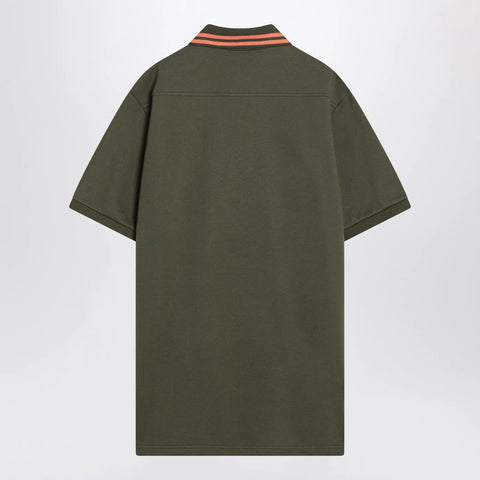 GUCCI Moss green polo in cotton blend