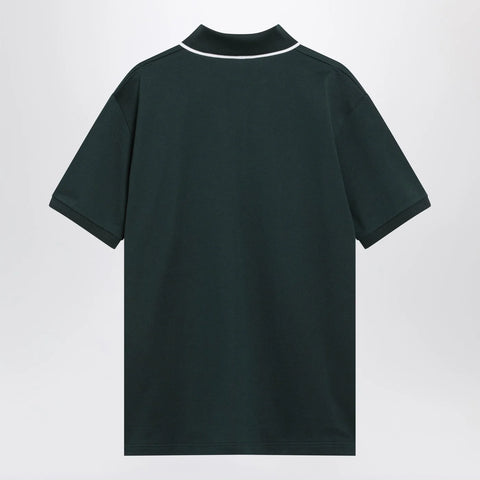 GUCCI Petrol-green cotton piqué polo shirt