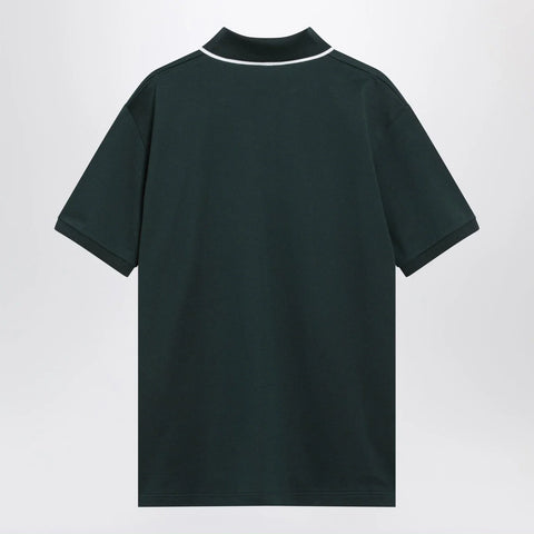 GUCCI Petrol-green cotton piqué polo shirt