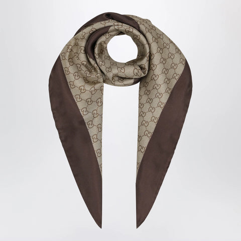 GUCCI Printed Silk Twill Carré With GG Print