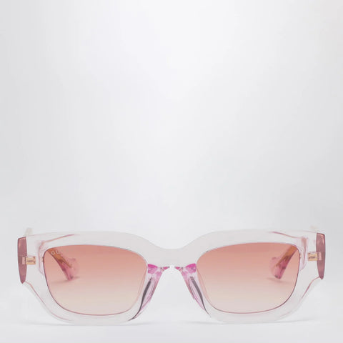GUCCI Rectangular pink/transparent sunglasses