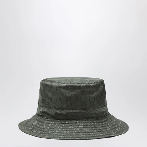 GUCCI Reversible dark green nylon GG hat