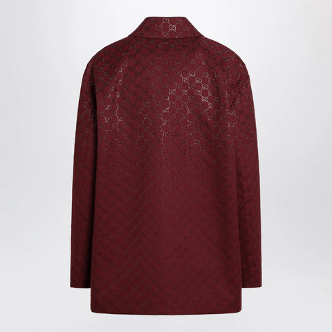 GUCCI Rosso Ancora GG-fabric jacket with crystals