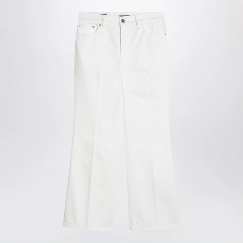 GUCCI Short white flare trousers