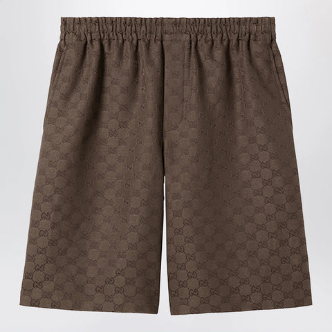 GUCCI Shorts in GG linen blend fabric