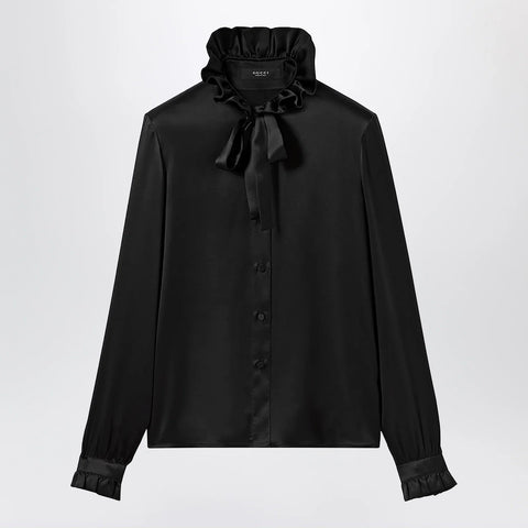 GUCCI Silk satin shirt with a knotted bow