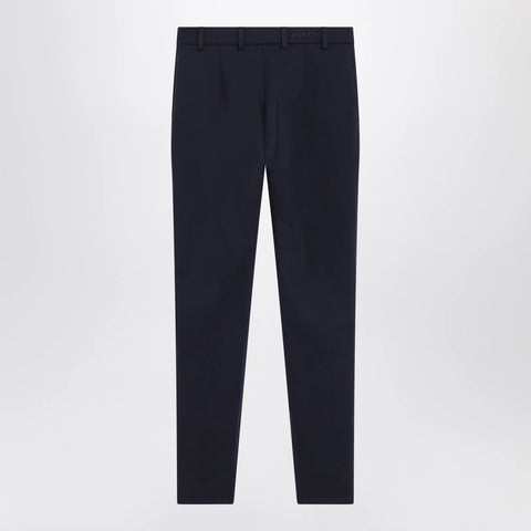 GUCCI Slim blue wool trousers