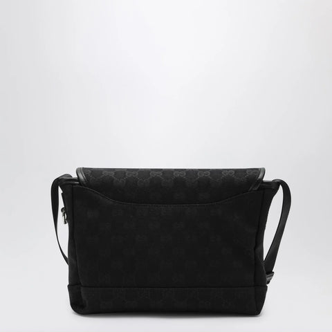 GUCCI Small black GG fabric shoulder bag