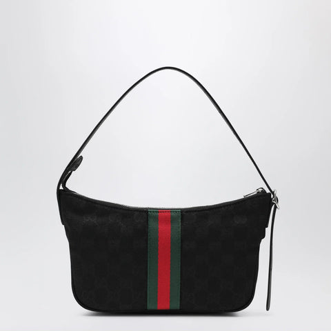 GUCCI Small black Lunetta GG fabric bag